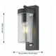 image 7 of Set of 2 Hadron - Black Motion Sensor Outdoor Wall Lights Black | Clear