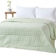 image 1 of Homescapes Cotton Quilted Reversible Bedspread Sage Green and Cream - 200 x 200 cm | Green