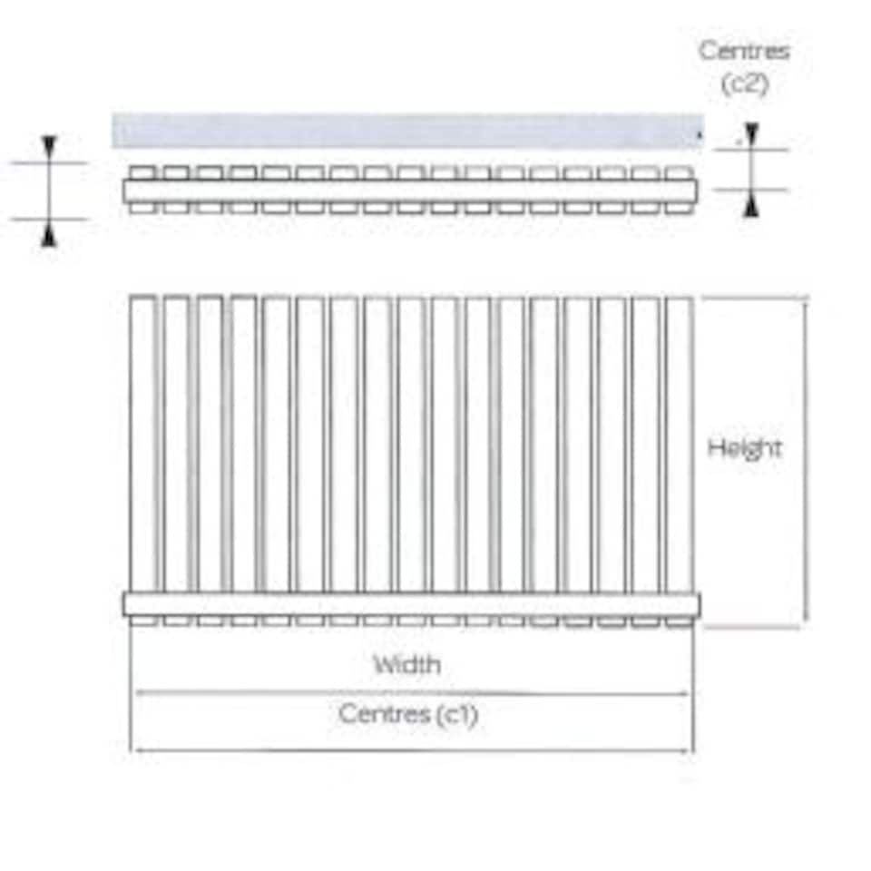 image 1 of 600mm (H) x 630mm (W) - White Horizontal Radiator (Berlin) - DOUBLE Panel - (0.6m x 0.63m) - Depth 70mm