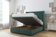 image 2 of Sloomy Marlborough Emerald Plush Ottoman Bed With Mattress With 54" Wingback Headboard 4' Small Double