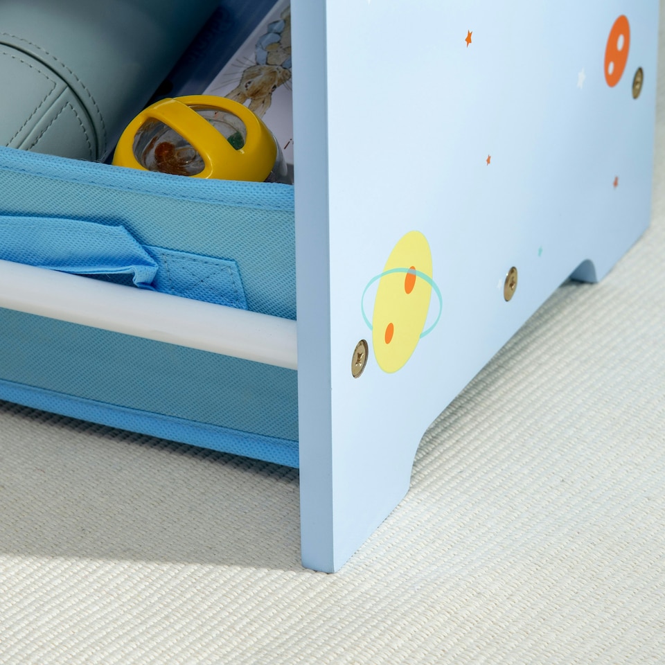 image 1 of ZONEKIZ Storage Unit w/ 9 Removable Storage Baskets for Nursery Playroom - Grey Blue