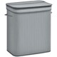 image 1 of HOMCOM 100L Wood Laundry Basket A Compartment Flip Lid Removable Lining Grey