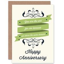 You Are The One For Me Love Anniversary Card