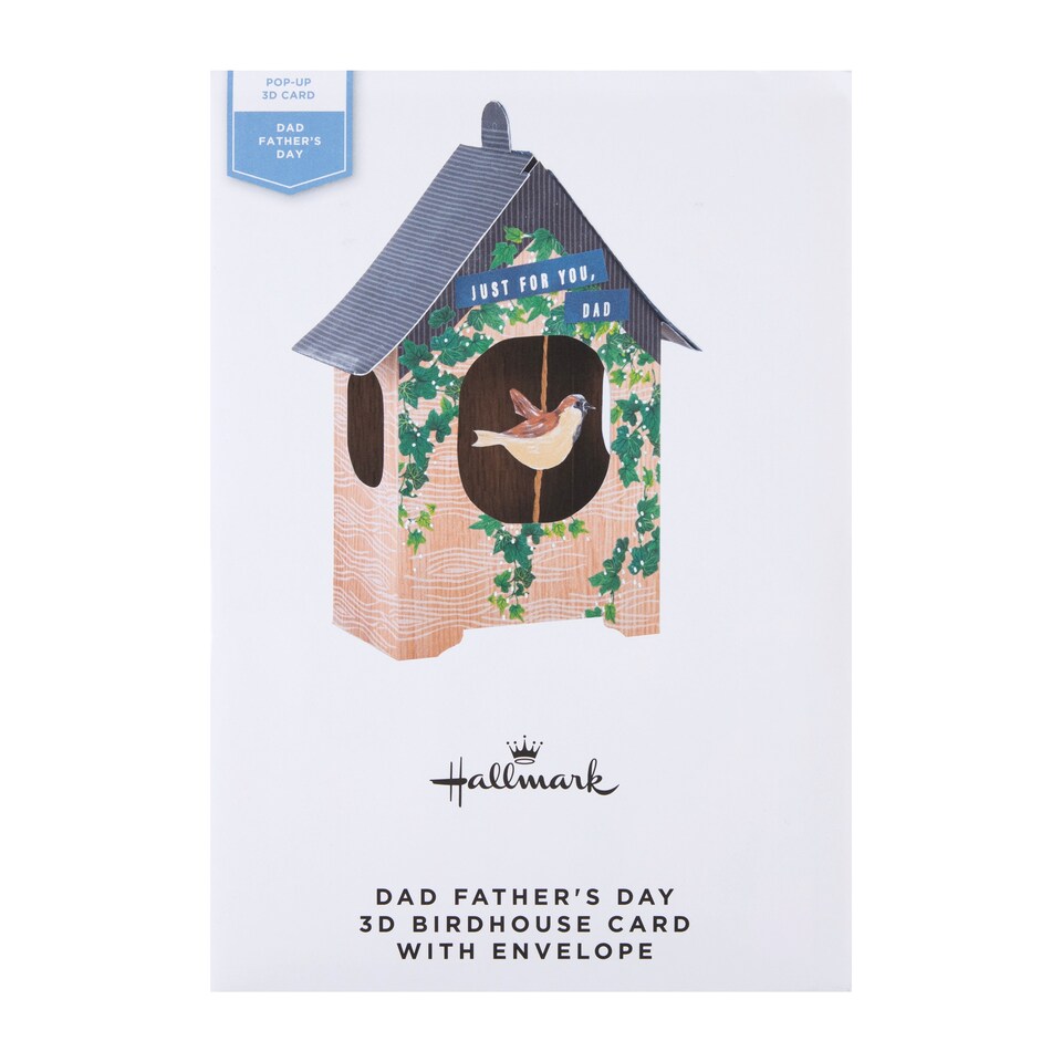 image 1 of Hallmark Father's Day Card For Dad - 3D Pop-Up Birdhouse Design