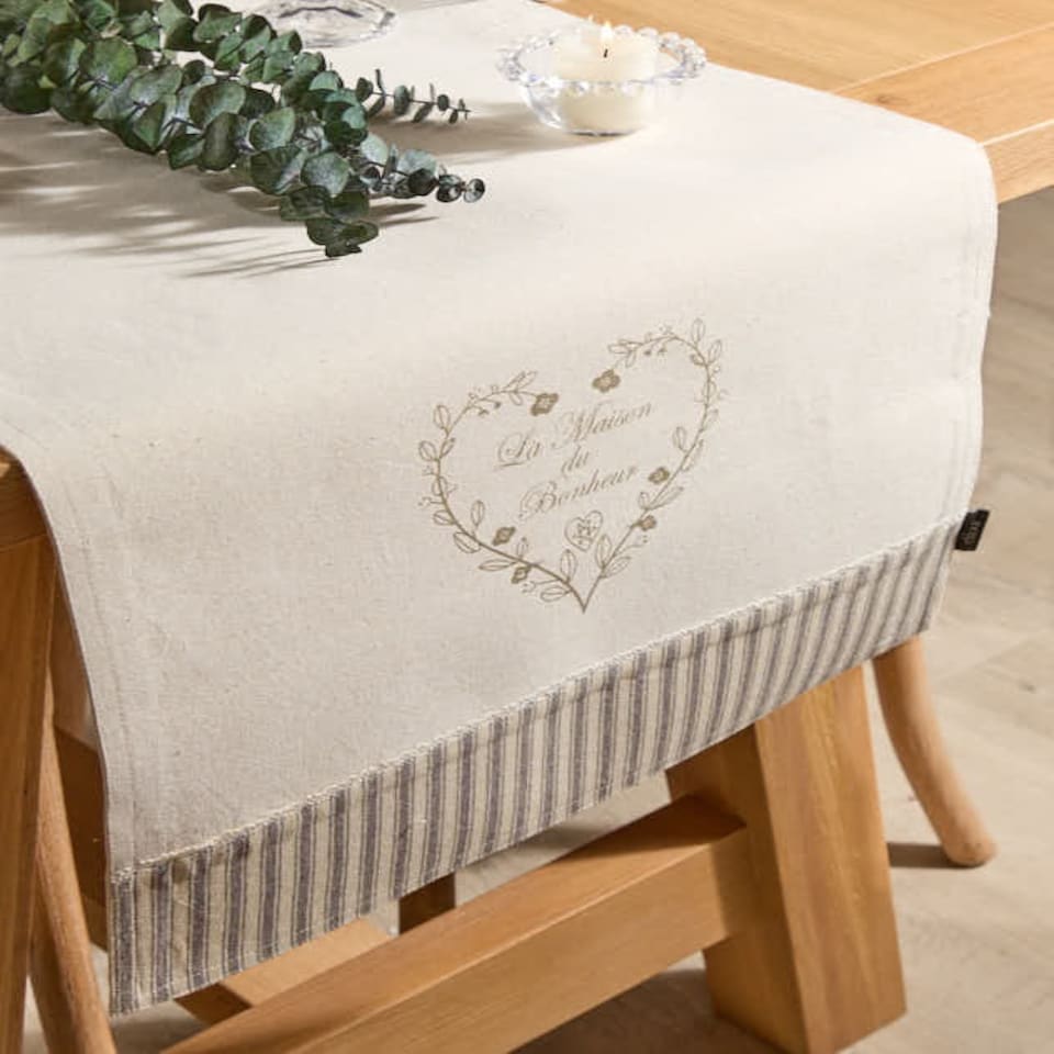 image 1 of La Maison Bonheur Fabric Table Runner N/A