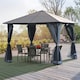 image 2 of Outsunny 3 x 3(m) Polycarbonate Hardtop Gazebo with Aluminium Frame and Curtains
