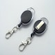image 2 of Pack Of 6 Black Retractable Key Reel - Recoil Cord Key Ring Pull Chain Belt Clip