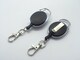 image 2 of Pack Of 6 Black Retractable Key Reel - Recoil Cord Key Ring Pull Chain Belt Clip