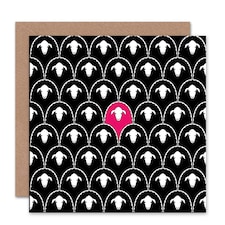 Cute Pink Pattern Sheep Art Blank Just to Say Card