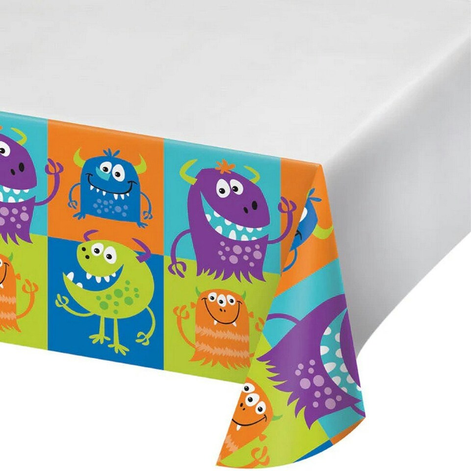 Creative Party Fun Plastic Monster Party Table Cover - Multicoloured - One Size