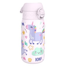 Leak Proof Kids Water Bottle, Stainless Steel, 400ml (13oz) | Pink | Unicorn | One Size