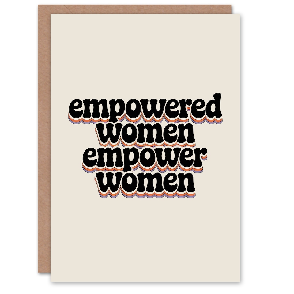 image 1 of Empowered Women Empower Bold Retro Typography Friendship Day Greeting Card
