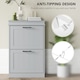 image 5 of HOMCOM Slim Shoe Storage Cabinet with 2 Flip Drawers for Entryway, Grey | Grey