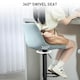 image 5 of HOMCOM Bar Stools Set of 2 Adjustable Swivel Bar Chairs with Backrest Blue | Light Blue