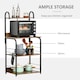 image 3 of HOMCOM 4-Tier Baker's Rack with Storage, Microwave Stand with 4 Hooks