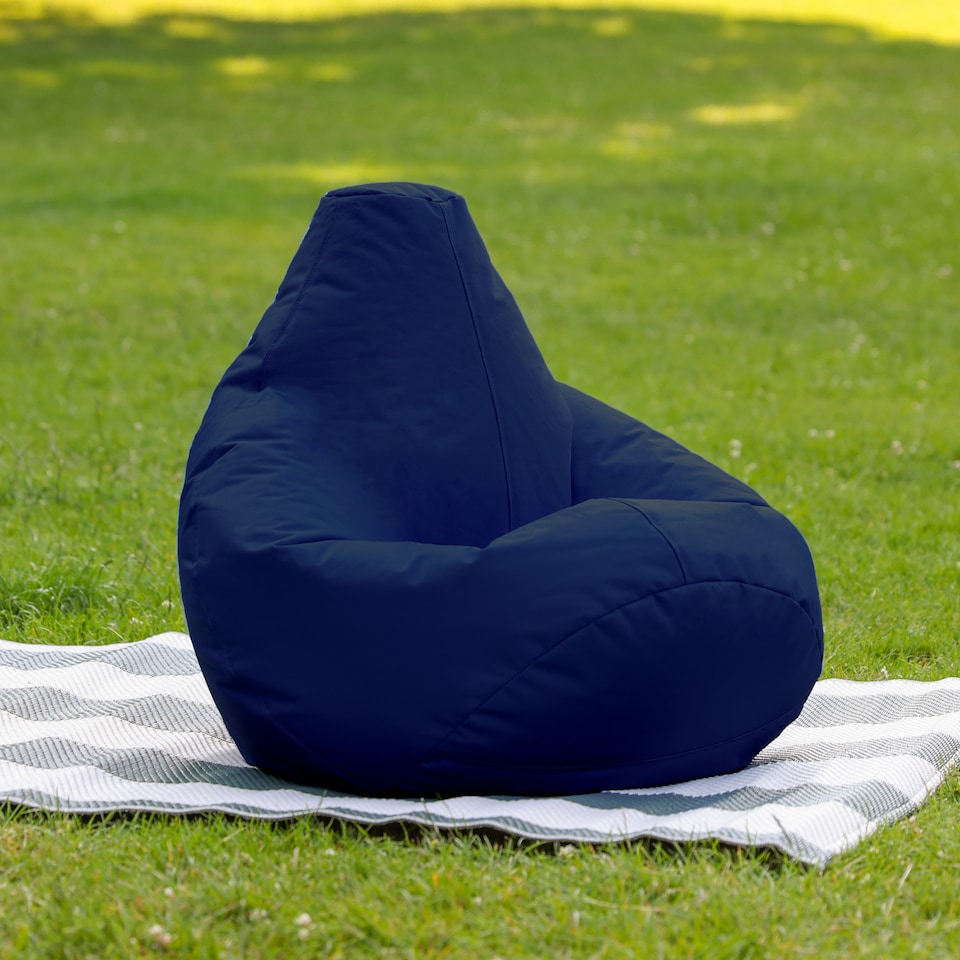 image 1 of Kids High Back Bean Bag Navy Blue Indoor Outdoor Childrens Bean Bags | Blue | Navy Blue | M | 1
