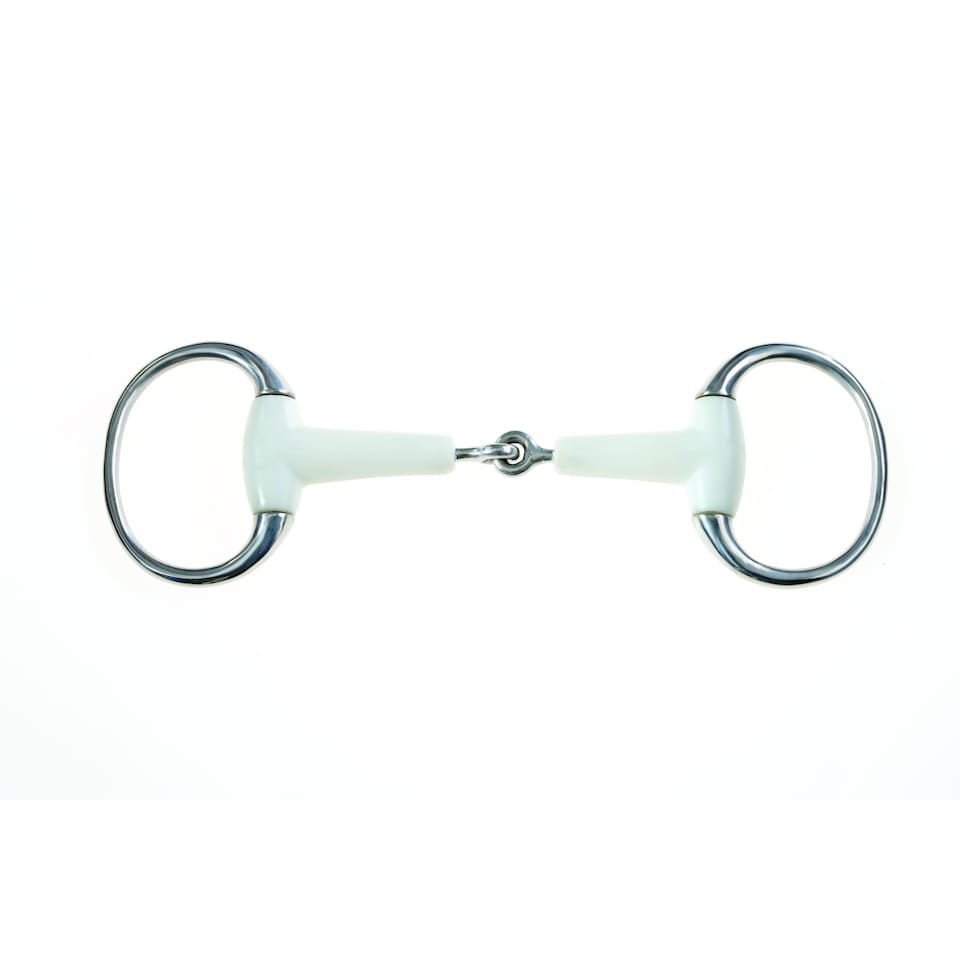 Korsteel Flexi Mouth Jointed Eggbutt Snaffle Bit | White | Ivory | 5in | 1