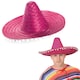 image 2 of Pink Mexican Sombrero – Fancy Dress Fiesta Hat with Pom-Pom Trim Pink | 6