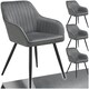 image 1 of Chair Marilyn - velvet look, quilted, continuous backrest, slim steel legs - Set of 4 Grey | Grey/Black