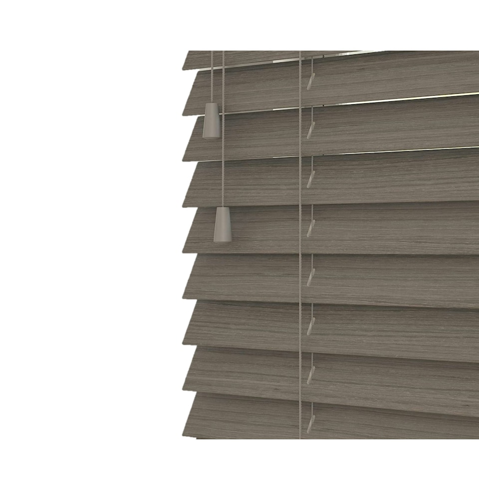 image 1 of 150cm Mint Oak Wooden Venetian Blinds With Strings (130cm drop) Grey | Grey