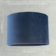 image 4 of Soft Velvet Midnight Blue Fabric Round Lamp Shade for Table or Pendant Blue
