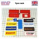 image 3 of Slot Car Scenery Track Side Tyre Wheel Rack Black with Logos 1:32 WASP