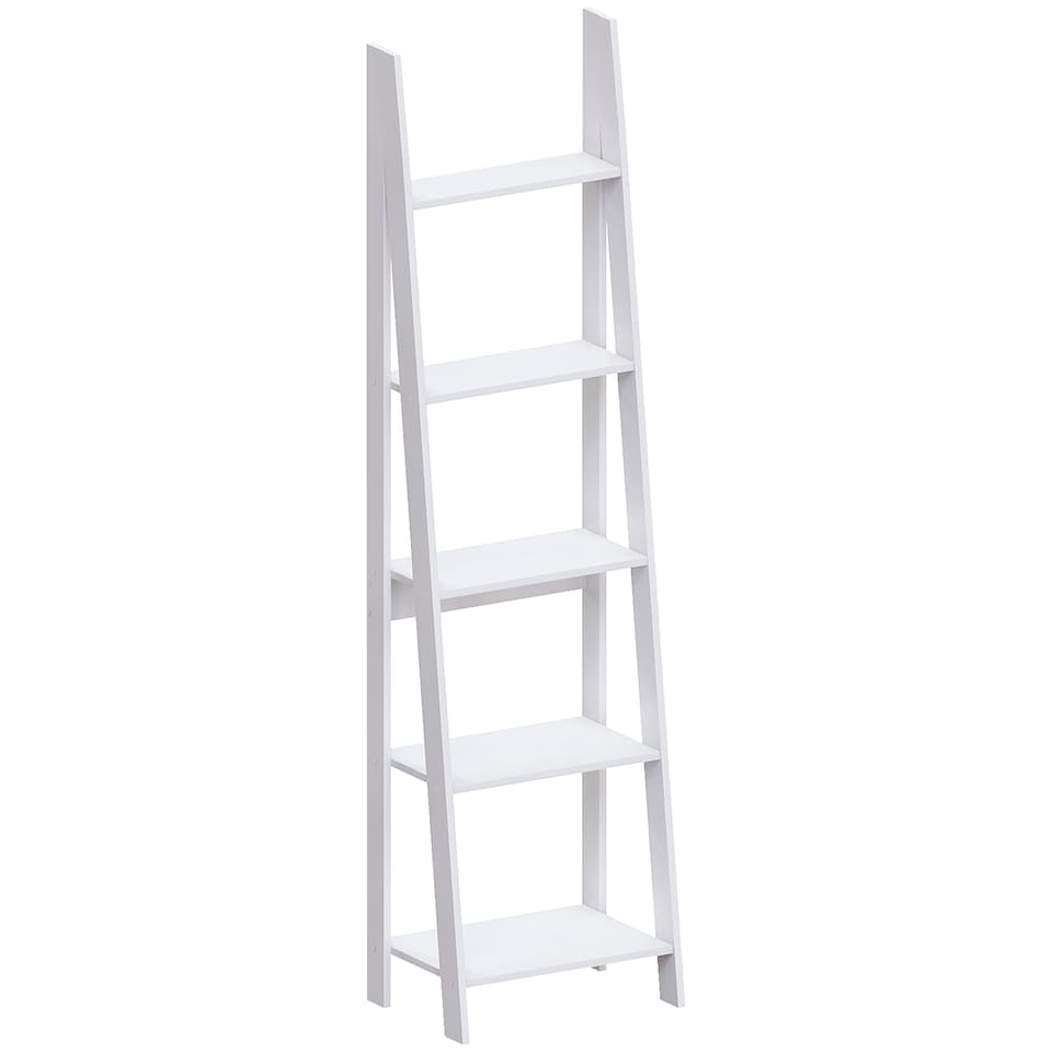 image 1 of Vida Designs Bristol 5 Tier Step Ladder Bookcase Display Storage, White