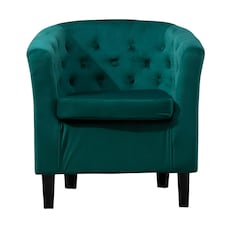 Clio Studded Velvet Tub Chair - Green
