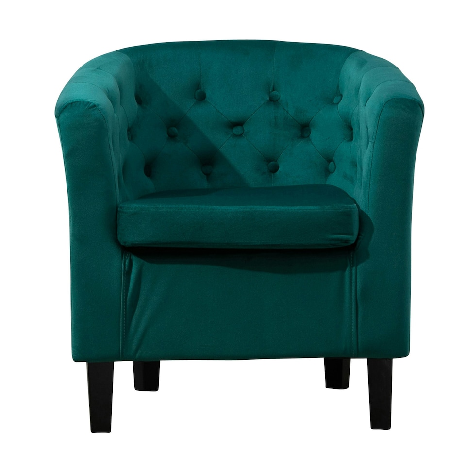 image 1 of Clio Studded Velvet Tub Chair - Green