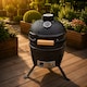image 1 of Alivio Ceramic Kamado Charcoal BBQ Grill & Smoker 13", Egg Style Outdoor Barbecue for Grilling, Smoking & Roasting