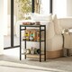 image 2 of HOMCOM Side Table with Storage, Small Table for Living Room, Bedroom Grey