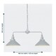 image 8 of First Choice Lighting Set of 2 Maxwell Flint Grey Chrome 2 Light Bar Ceiling Pendant Lights Grey | Grey