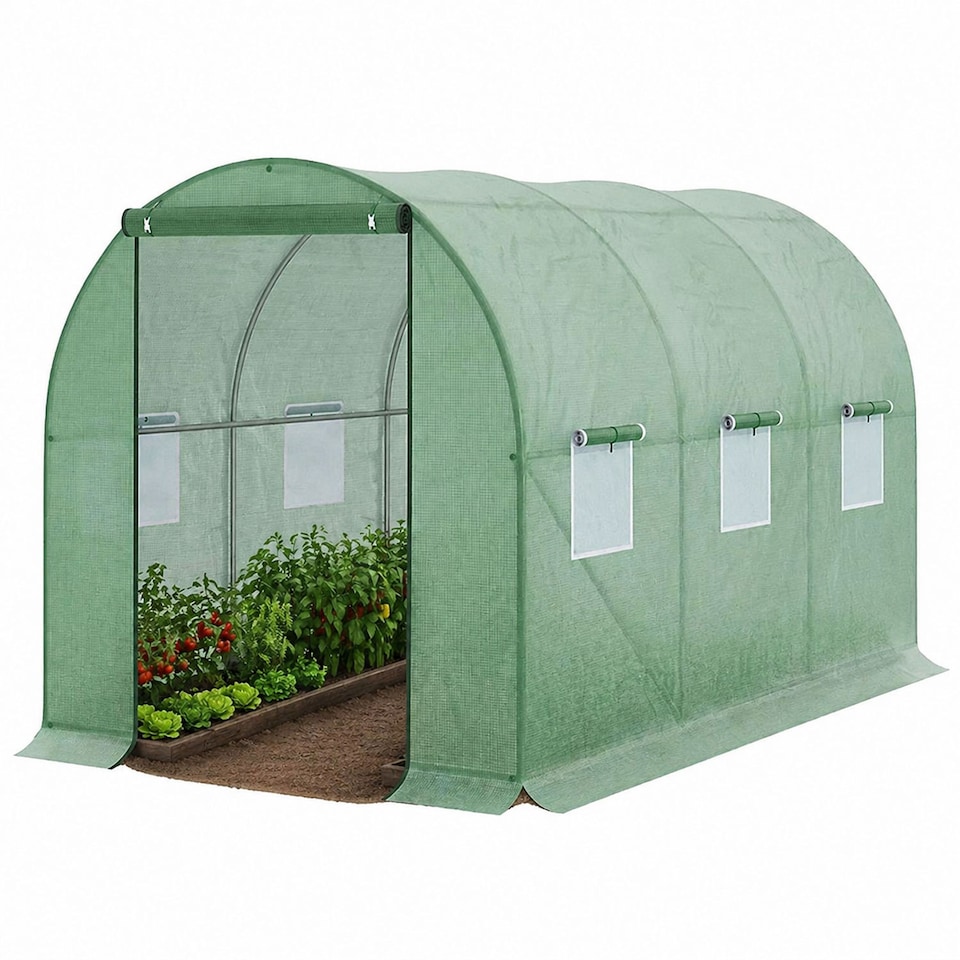 image 1 of ​​Garden Polytunnel Greenhouse 3x2x2m Walk-In Grow Tunnel