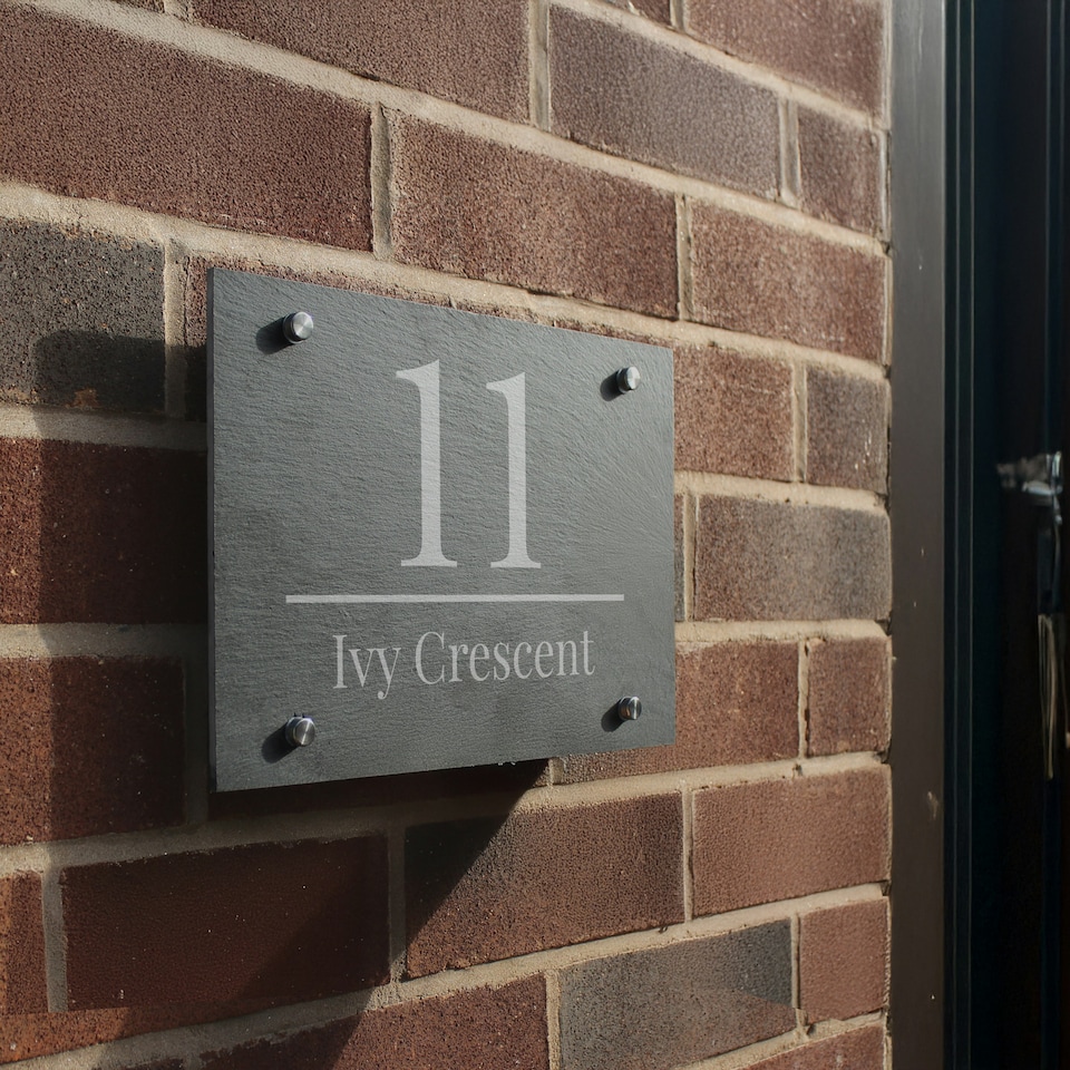 image 1 of Personalised Large Number Slate House Sign