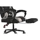 image 8 of Alivio Ergonomic Gaming Chair with Massage Lumbar Cushion & Retractable Footrest, PU Leather Video Game Chair (Grey)