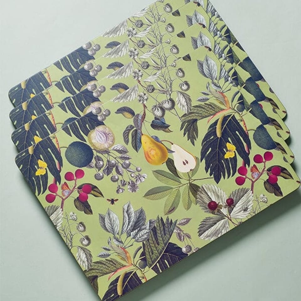 image 1 of Royal Botanic Gardens Kew Fruit And Floral Rectangle Placemat Pack Of 4
