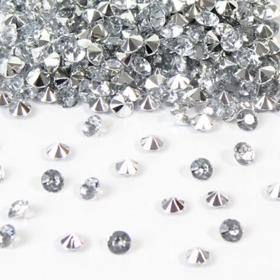 Clear 6mm Tiny Diamonds Premium Table Gems With Mirrored Back 28 Grams