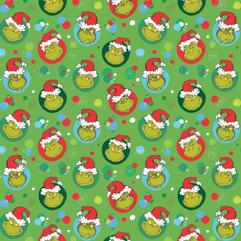 image 1 of The Grinch Christmas 4m Roll Wrapping Paper