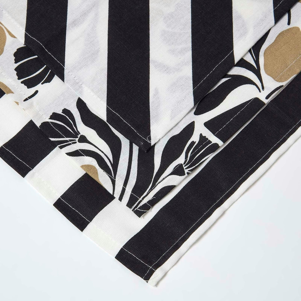 image 1 of Homescapes Modern Pattern Black and White Tea Towels Set of Three