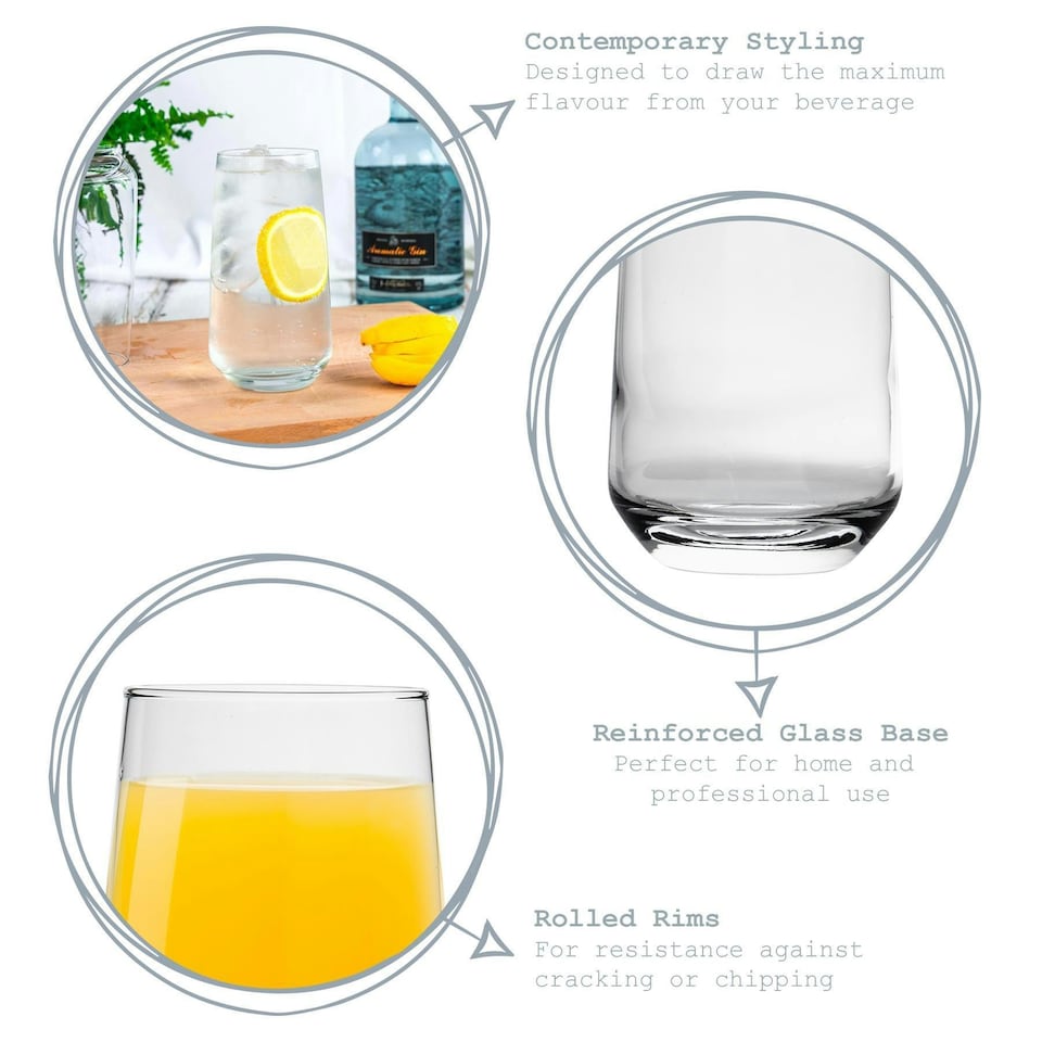 image 1 of LAV Lal Highball Glasses - 480ml - Clear - Pack of 6 Clear