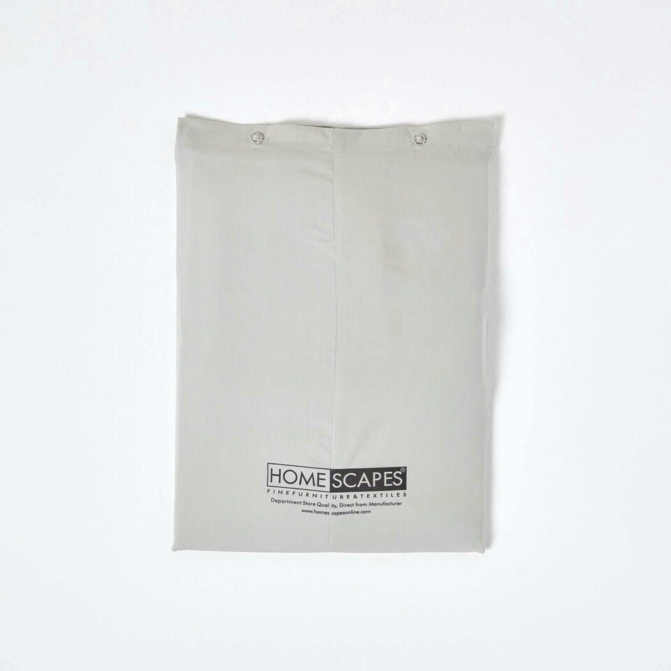 image 1 of Homescapes Silver Grey Egyptian Cotton Fitted Sheet 200 TC, Small Double | Silver | Small Double