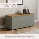 image 5 of Vida Designs Arlington Storage Ottoman Bedroom Hallway Chest Bench, Grey & Oak | Grey | Grey