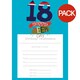 image 1 of Simon Elvin Birthday Invites Hanging Pad (Pack Of 10) - Blue - 18th