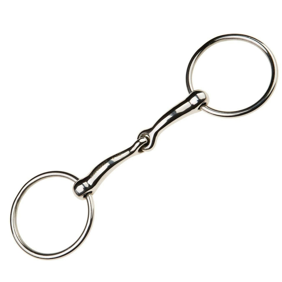 Korsteel Stainless Steel Jointed Loose Ring Snaffle Bit - Silver - 6in
