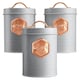 image 3 of Cooks Professional Kitchen Storage Set | 3-Piece | Tea Coffee Sugar | Grey & Copper