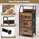 image 10 of COSTWAY 3-Drawer Storage Dresser Organizer W/ Fabric Drawers Brown