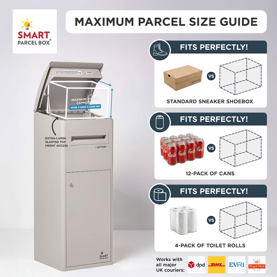 image 1 of Smart Parcel Box® Extra-Large Slanted Top Front Access Stone | Cream | 1