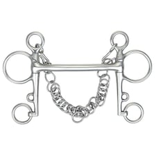 Shires Mullen Mouth Horse Pelham Bit - Light Steel - 4.5in