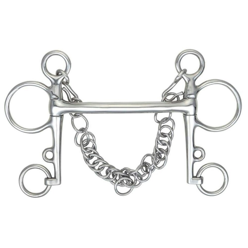 Shires Mullen Mouth Horse Pelham Bit - Light Steel - 4.5in