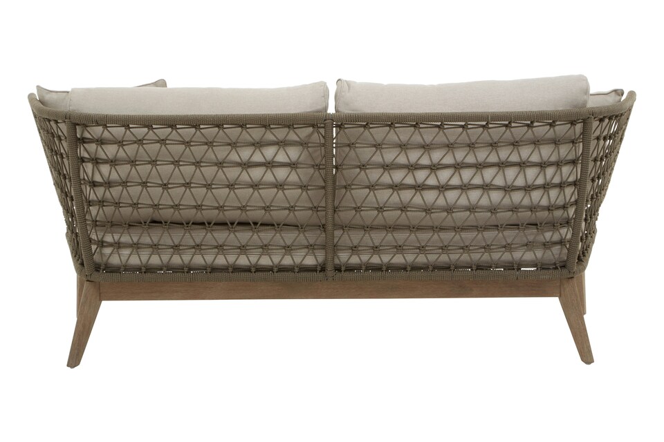 image 1 of Orsina 3 Seat Sofa, Rattan Outdoor Sofa, Long Lasting Rattan Lounge Sofa for Living Room with Grey Cushioning